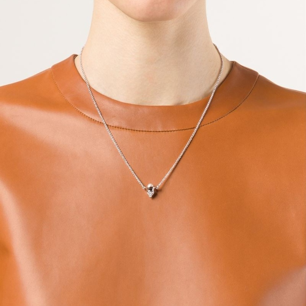 Eddie Borgo Pave Pearl Single Cone Necklace